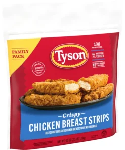 Tyson Frozen Crispy Chicken Breast Strips Family Pack