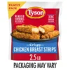 Tyson Frozen Crispy Chicken Breast Strips are an easy-to-prepare crowd-pleasing delight